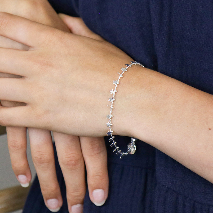 4191 - Silver Plated Multi Star Bracelet