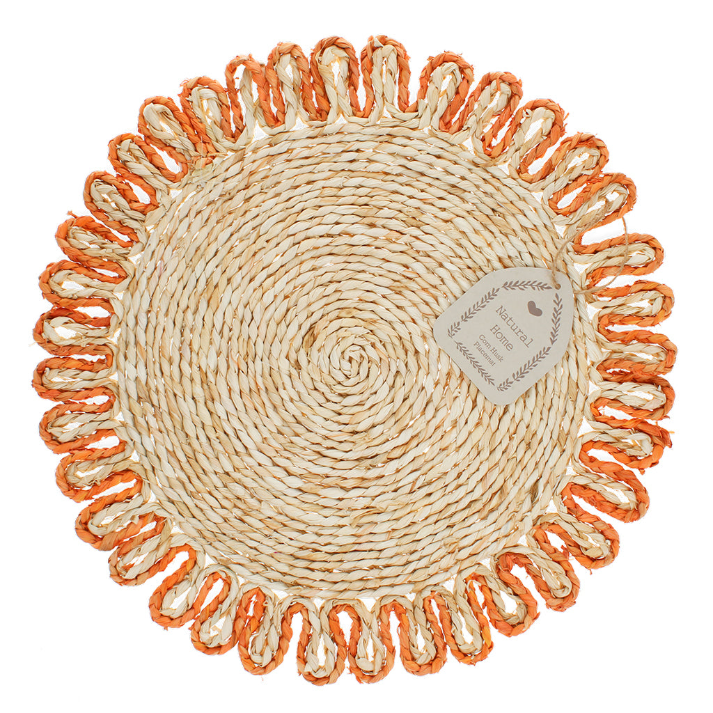 Corn Husk Placemat - Coral