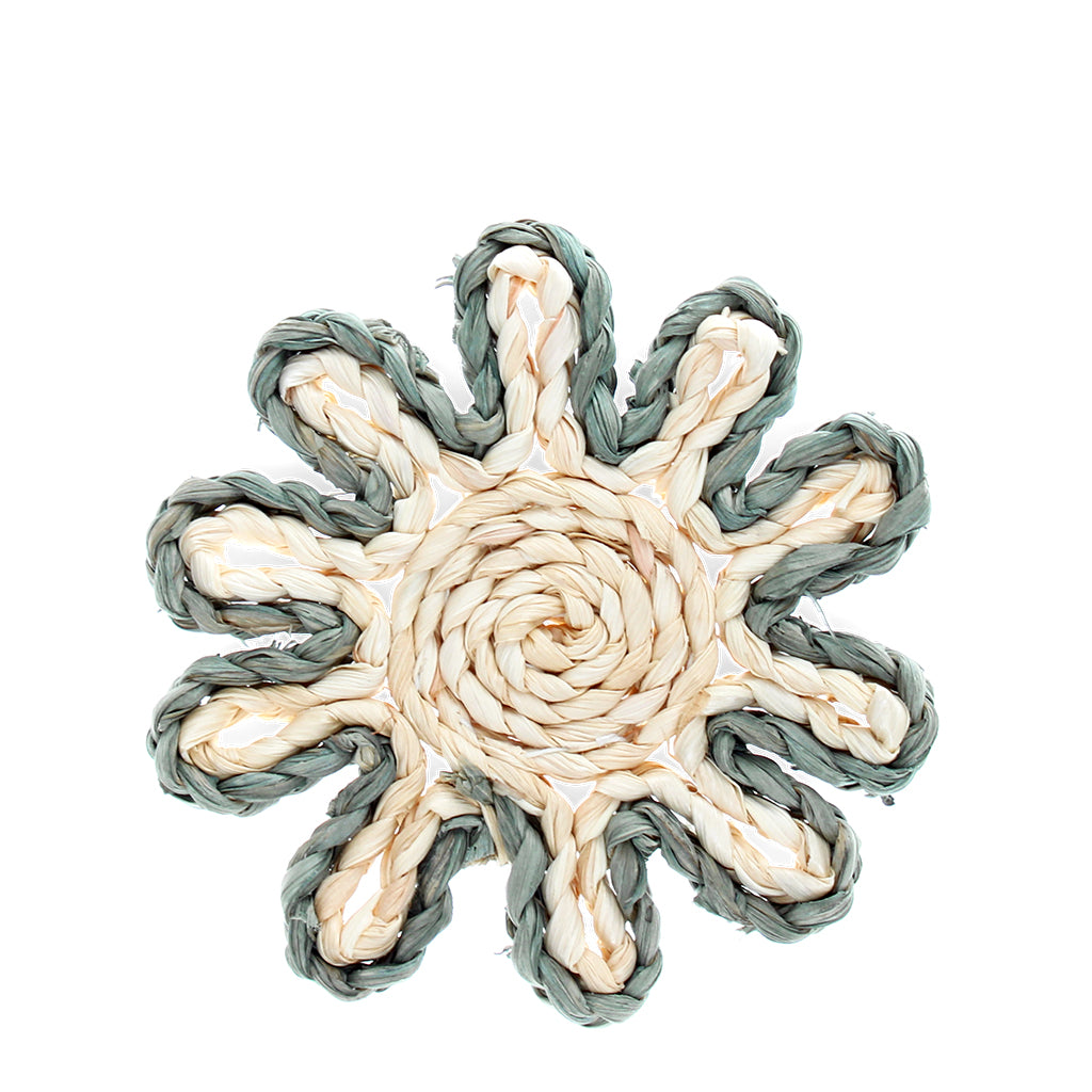 Corn Husk Coaster x4 - Grey