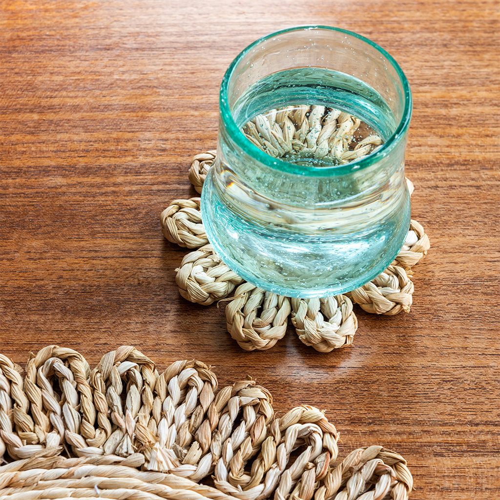 Corn Husk Coaster x4 - Natural