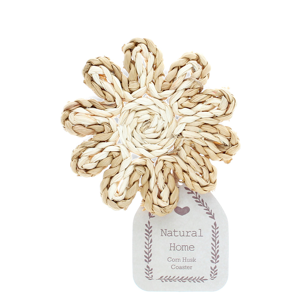 Corn Husk Coaster x4 - Natural