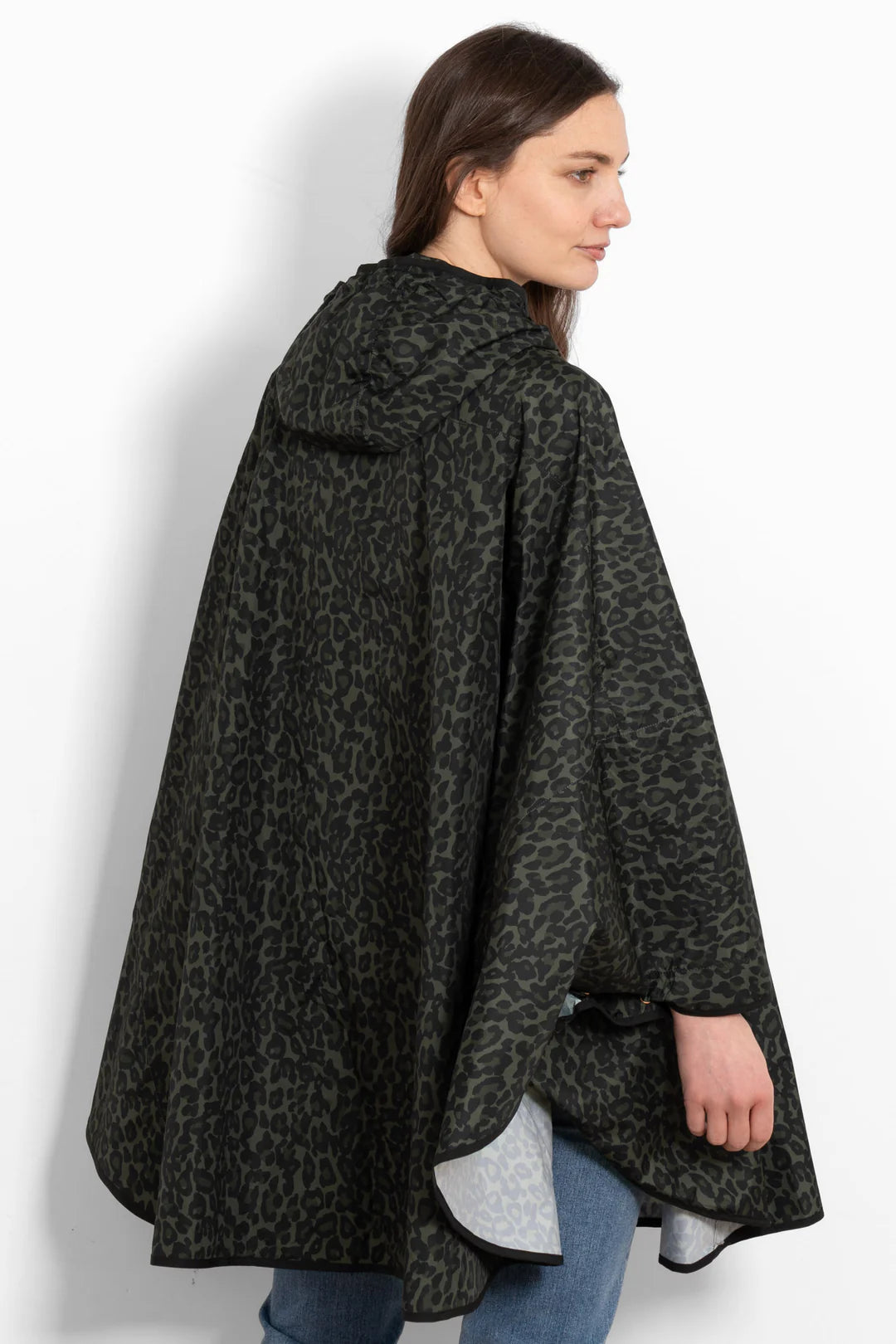 Aspen Rain Poncho - Khaki/Black Leopard