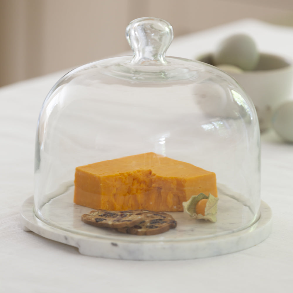 Glass Cloche with Marble Base - Small
