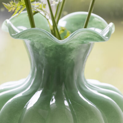 Bethany, Glass Vase with Frill Trim