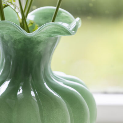 Bethany, Glass Vase with Frill Trim