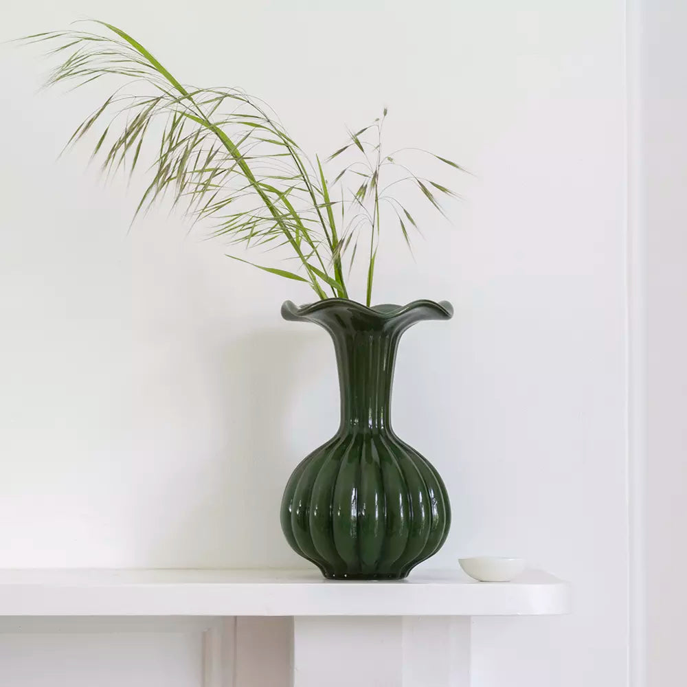 Harper, Glass Vase with Frill Trim