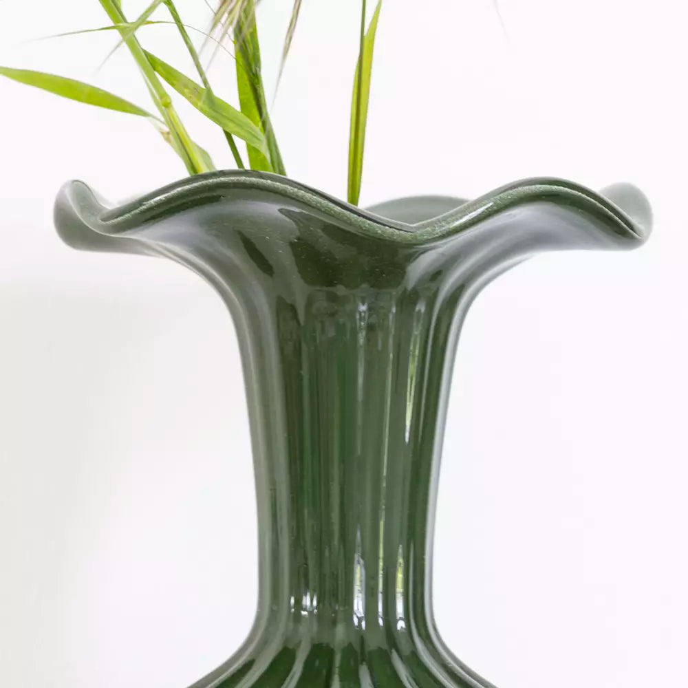 Harper, Glass Vase with Frill Trim