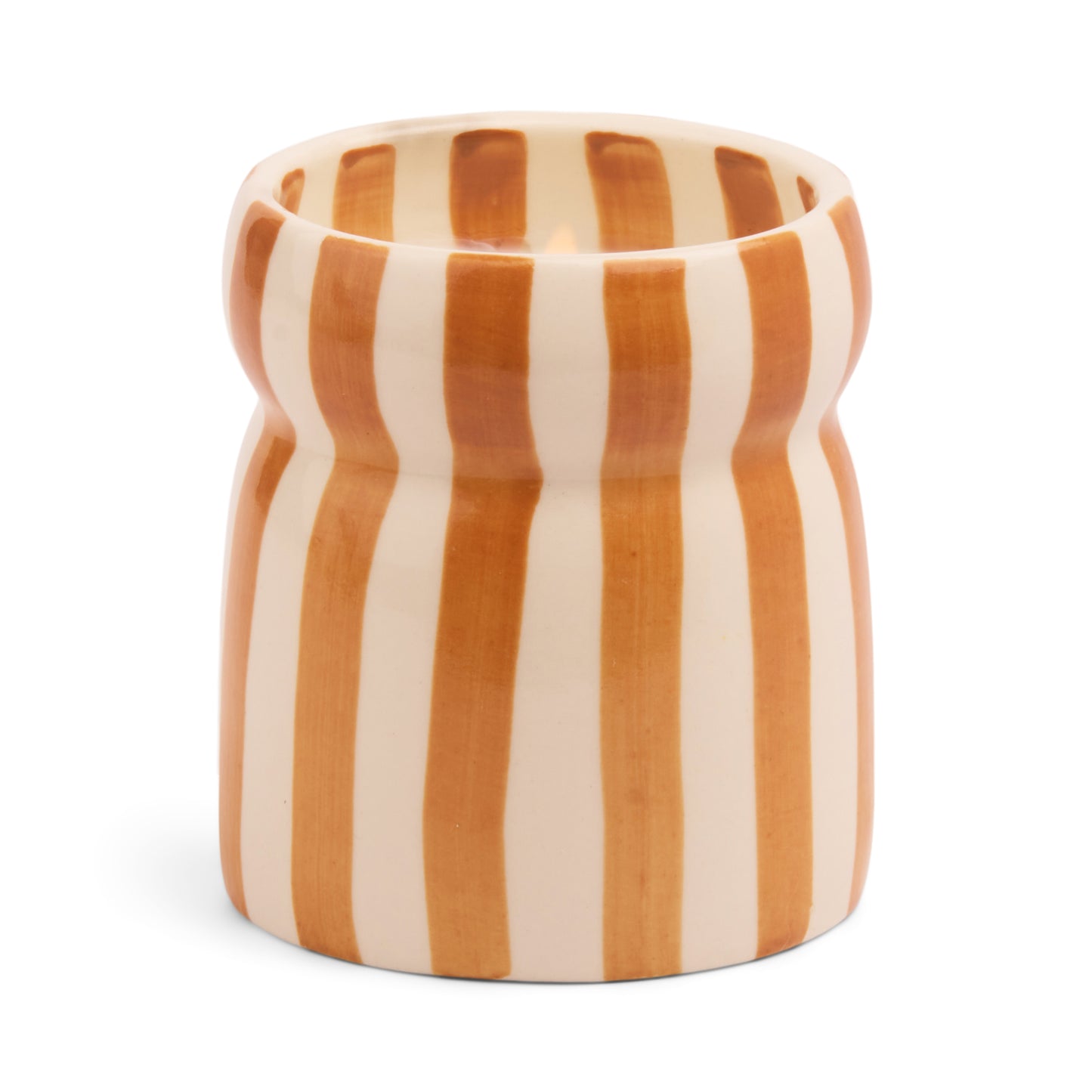 Cabana Rust Striped Ceramic Candle - Sienna Sunset (Boxed)