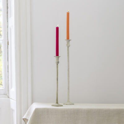 Metal Candle Holder White - Tall