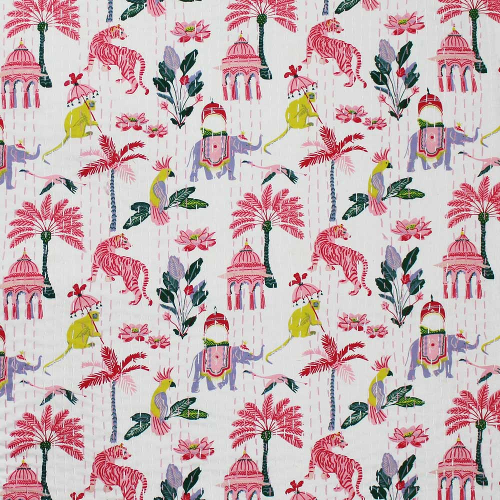 Sultans Garden Floral Kantha Quilt