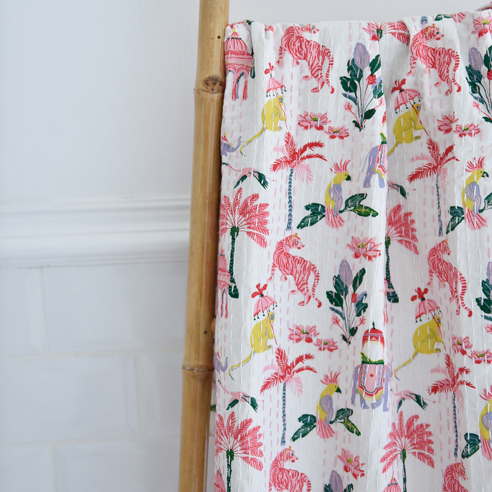 Sultans Garden Floral Kantha Quilt