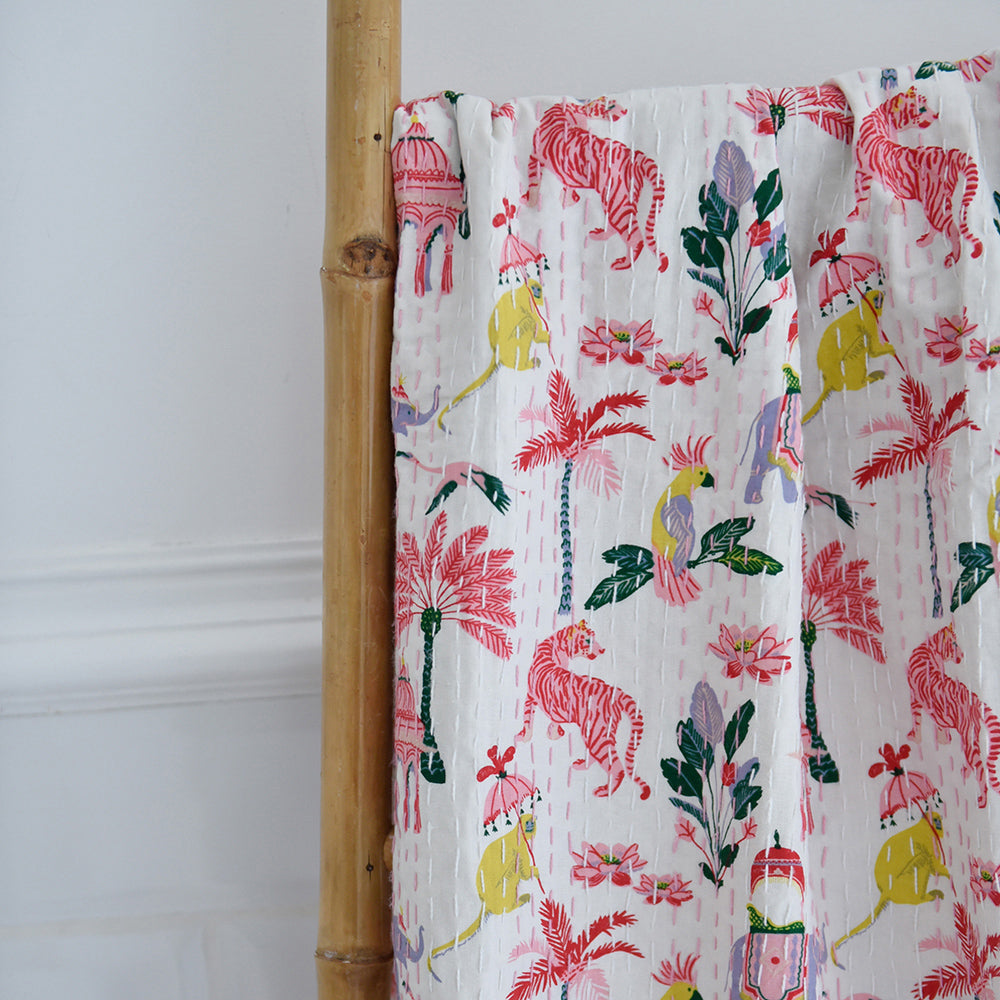 Sultans Garden Floral Kantha Quilt