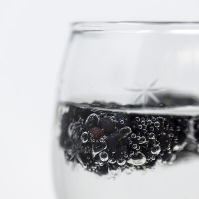Red Wine Glass with Etched Stars