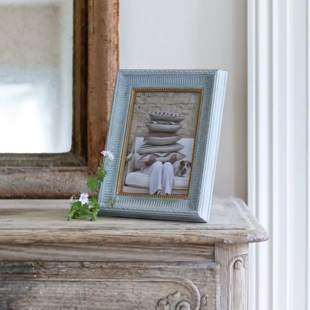 Decorative Wooden Photo Frame - Soft Grey - 7x5"