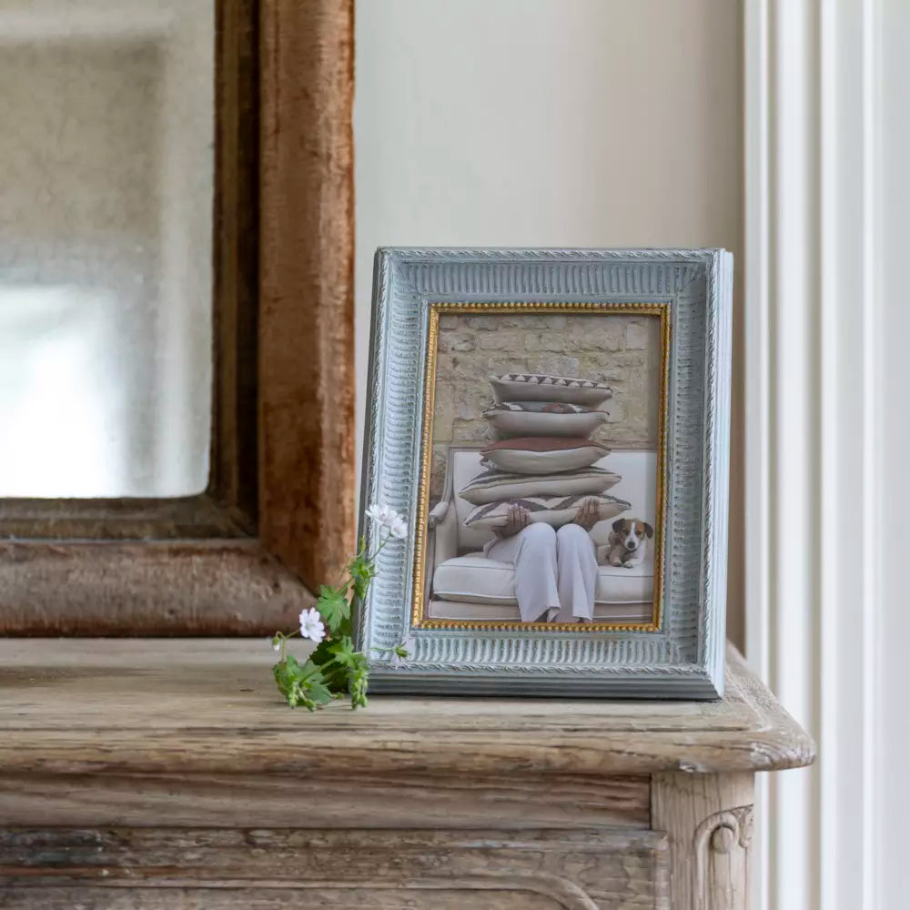 Decorative Wooden Photo Frame - Soft Grey - 7x5"