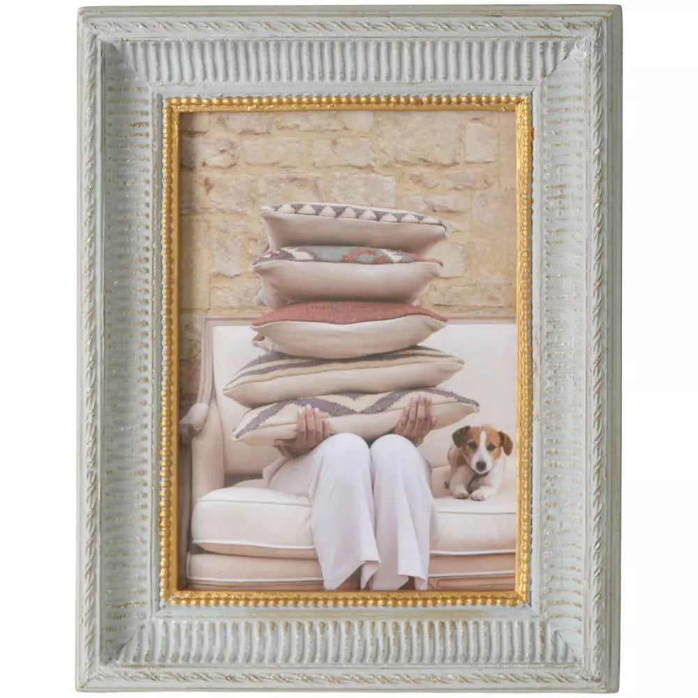 Decorative Wooden Photo Frame - Soft Grey - 7x5"