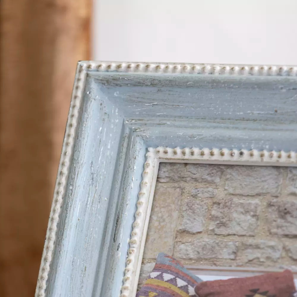 Wooden Beaded Photo Frame - Soft Grey - 7x5"