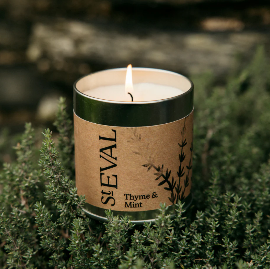 St Eval Scented Tin Candle - Thyme & Mint