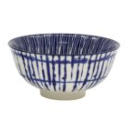 Blue Patterned Stoneware Bowl - Large