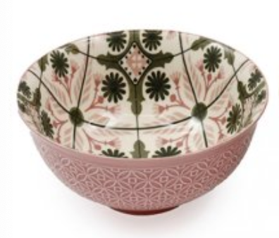 Green & Pink Tile Print Bowl - Small