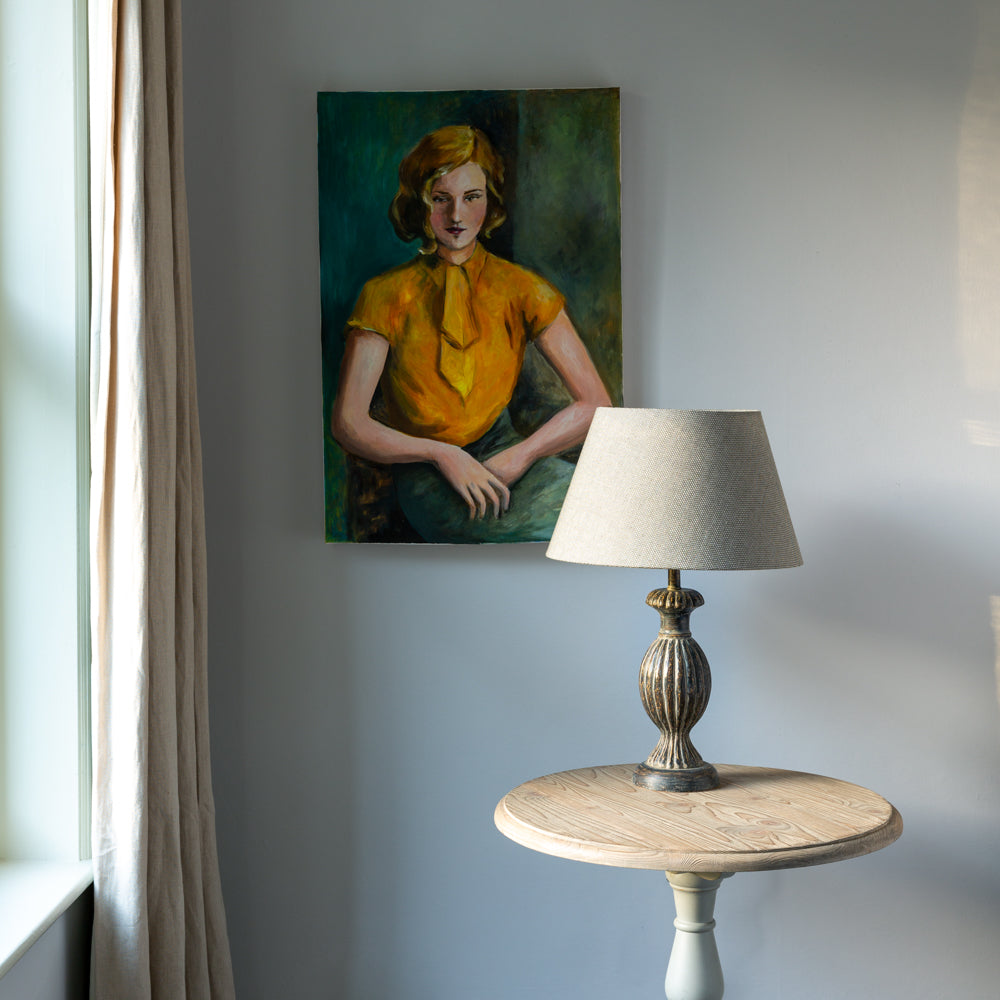 Amelia, Stonewash Greige Lamp base with Taupe Shade