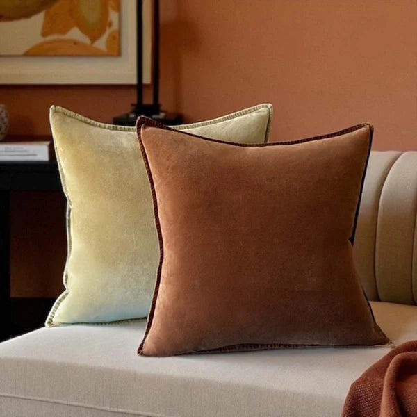 Tobacco, Stonewashed Velvet Cushion
