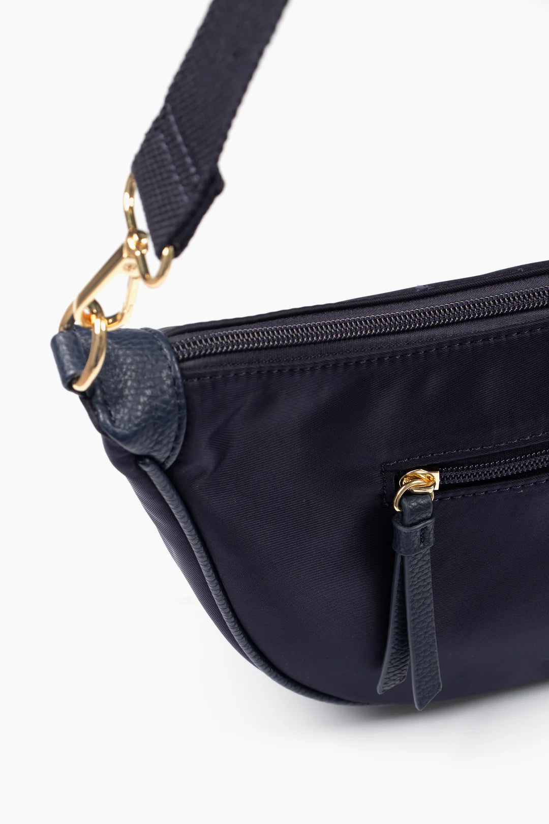 Quinn Half Moon Crossbody Bag - Navy Blue Nylon/PU (Copy)