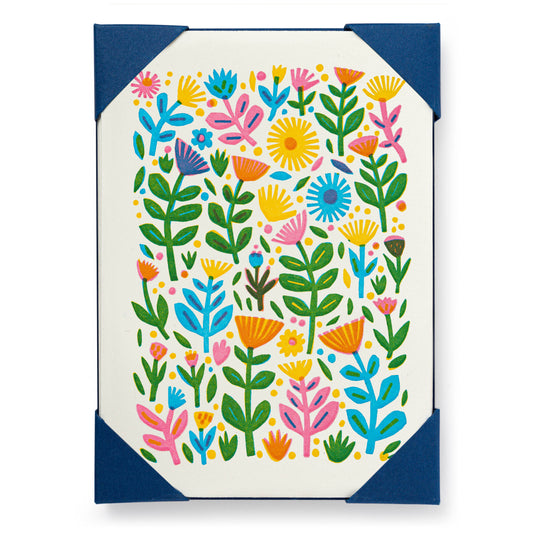 Pack 5 Cards & Envelopes - Flower Pattern