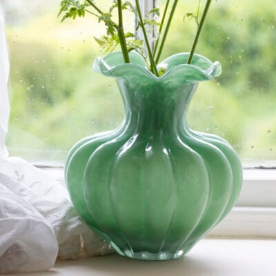 Bethany, Glass Vase with Frill Trim