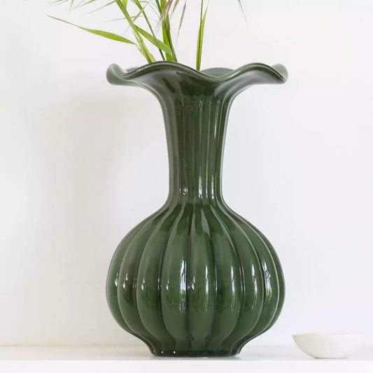 Harper, Glass Vase with Frill Trim