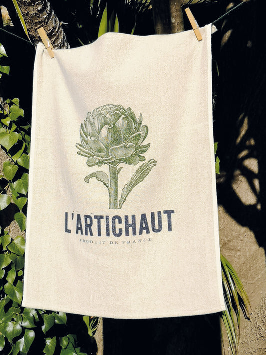 Vintage Linen Tea Towel -  L'Artichaut