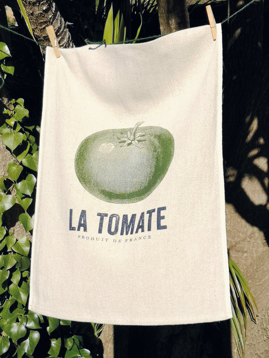 Vintage Linen Tea Towel -  Tomate