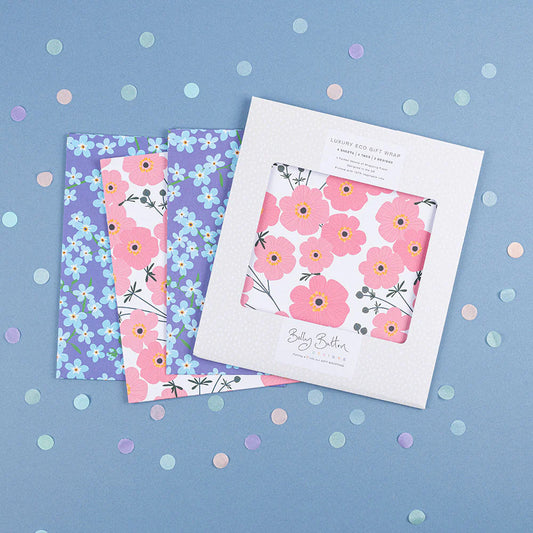 Rose & Blue Florals Eco Flatwrap Pack