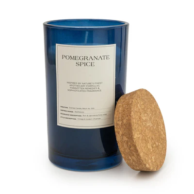 Large Glass Apothecary Candle - Pomegranate Spice