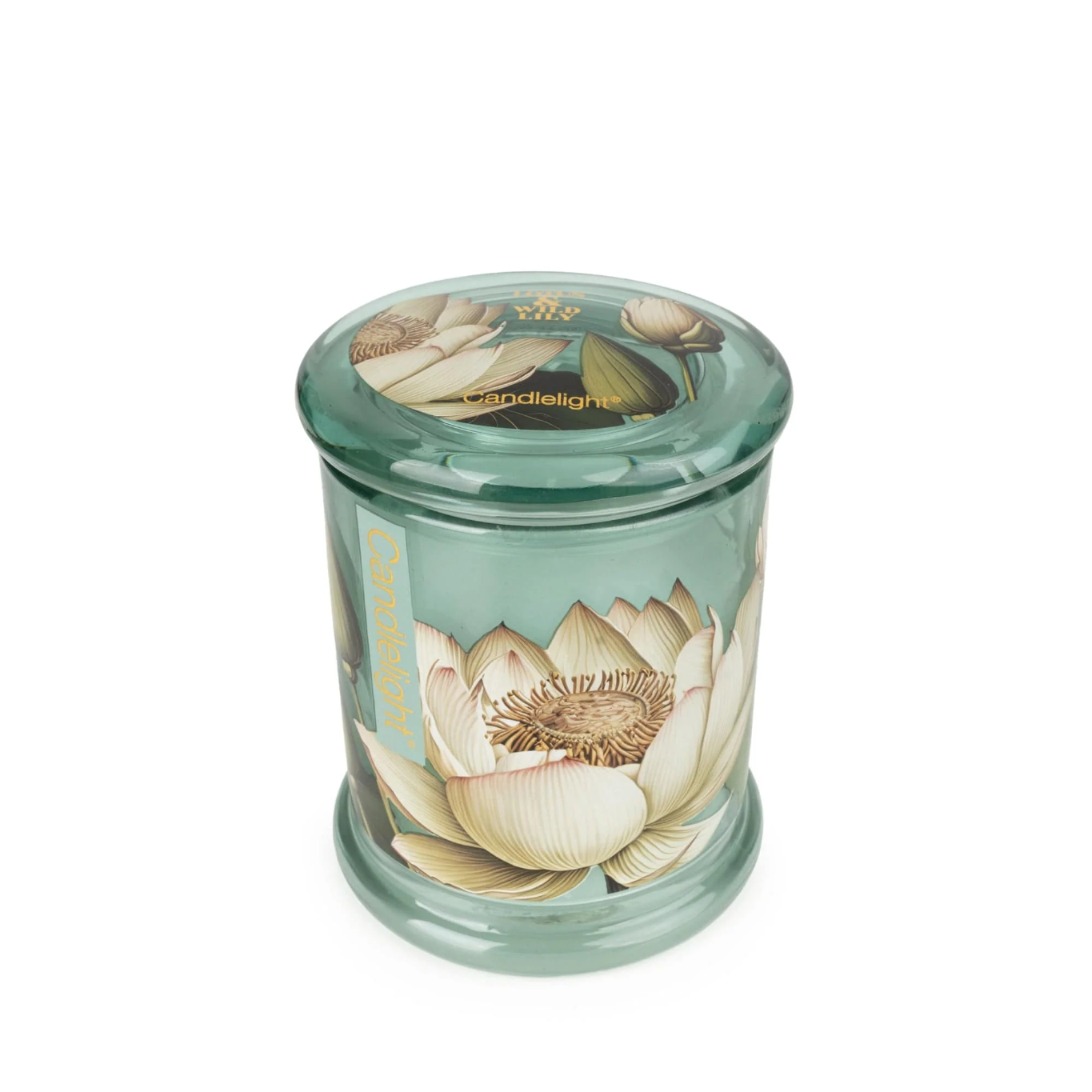 Large Glass Lidded Jar Candle - Lotus & Wild Lily