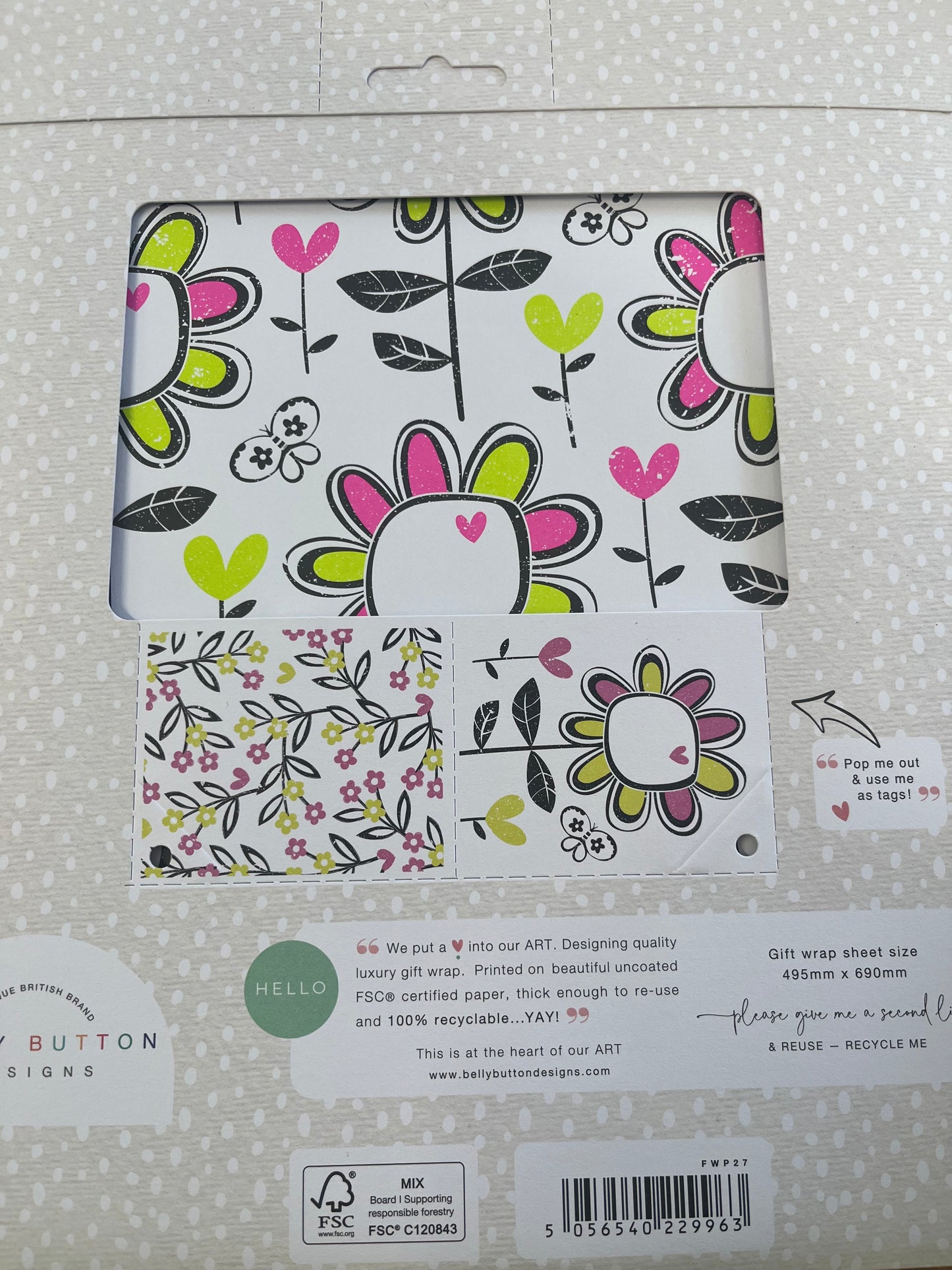 Pink & Lime Eco Flatwrap Pack