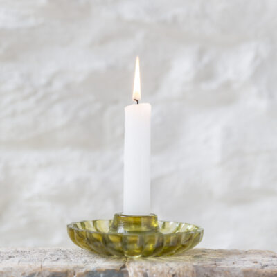 Scallop Candleholder - Amber