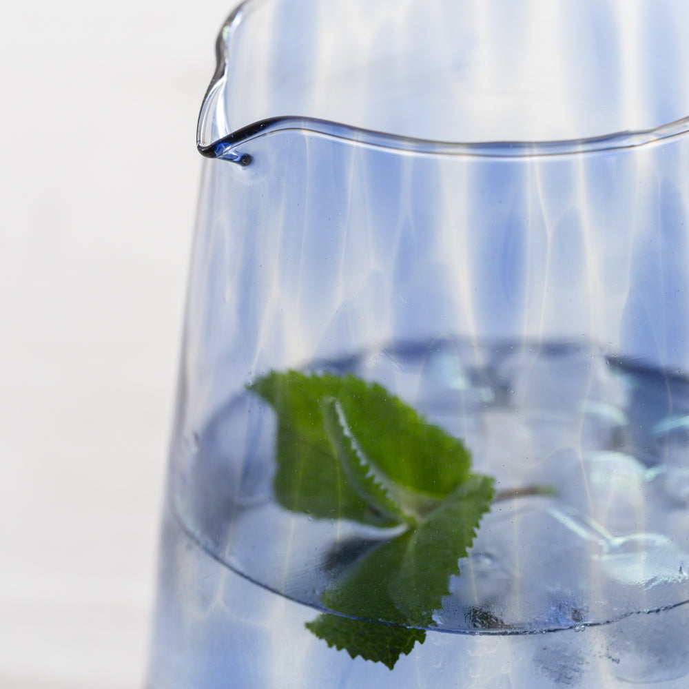Glass Jug - Leopard Blue