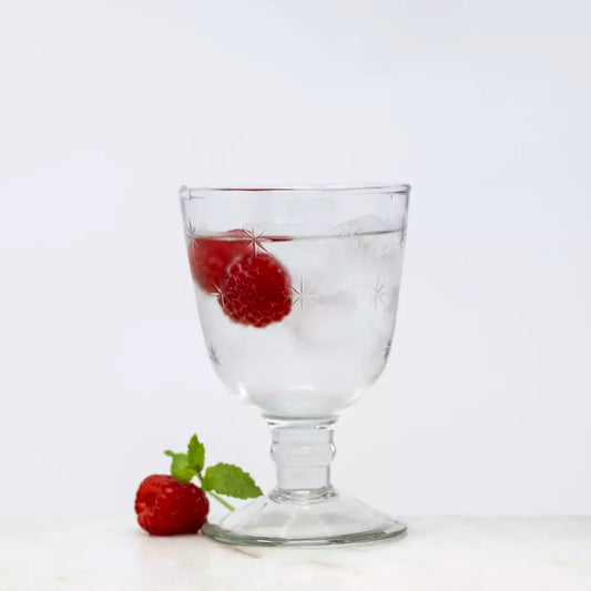 Wine Glass with Etched Stars