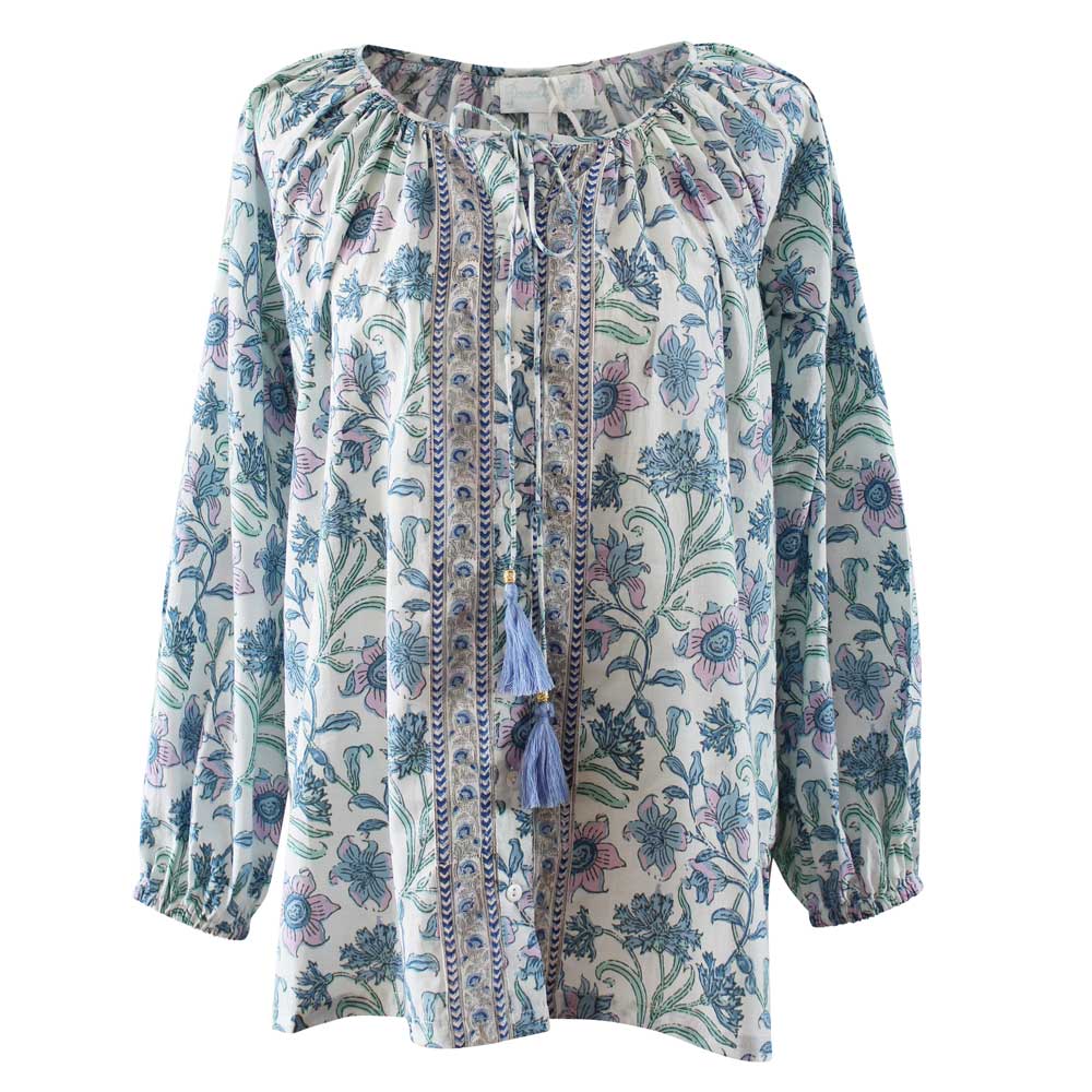 Isabelle - Lilac, Blue & Mint Blouse