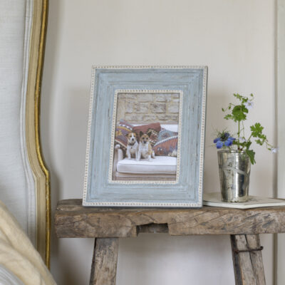 Wooden Beaded Photo Frame - Soft Grey - 7x5"