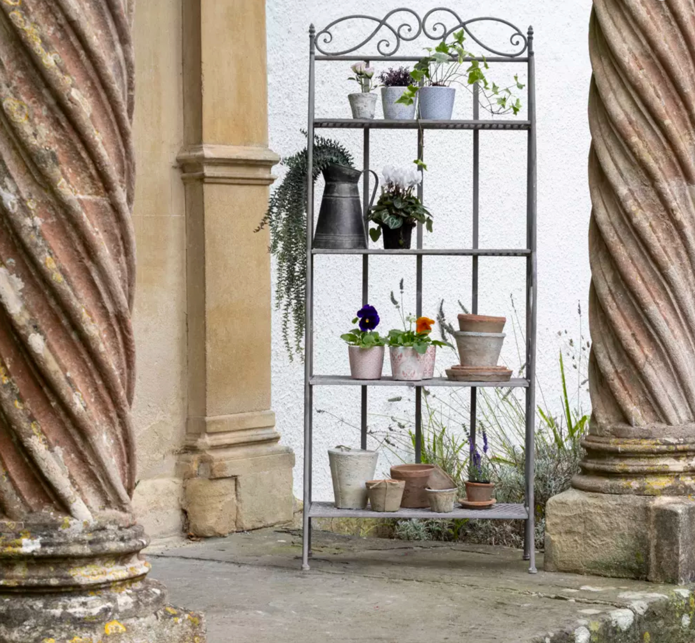 Ornate Metal Plant Stand / Bookcase