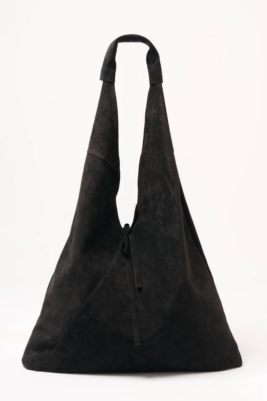 Nell, Italian Suede Bag - Black
