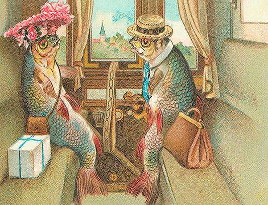 Fish on train